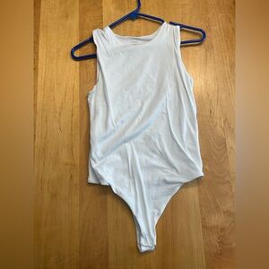 Nuuds Classic Crewneck Tank Bodysuit - White - Medium